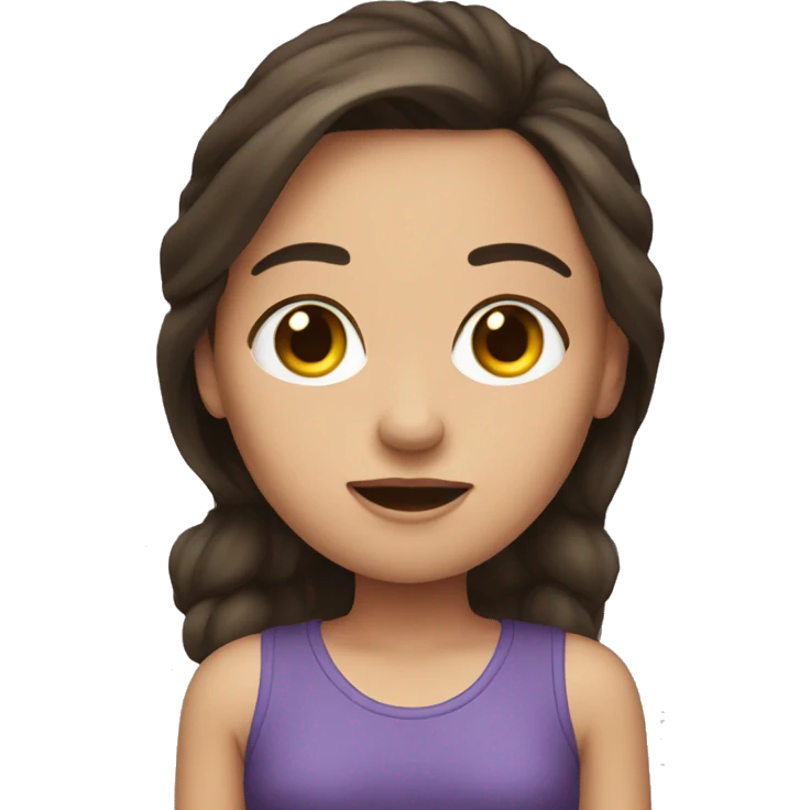 brunette girl with an eye twitch emoji