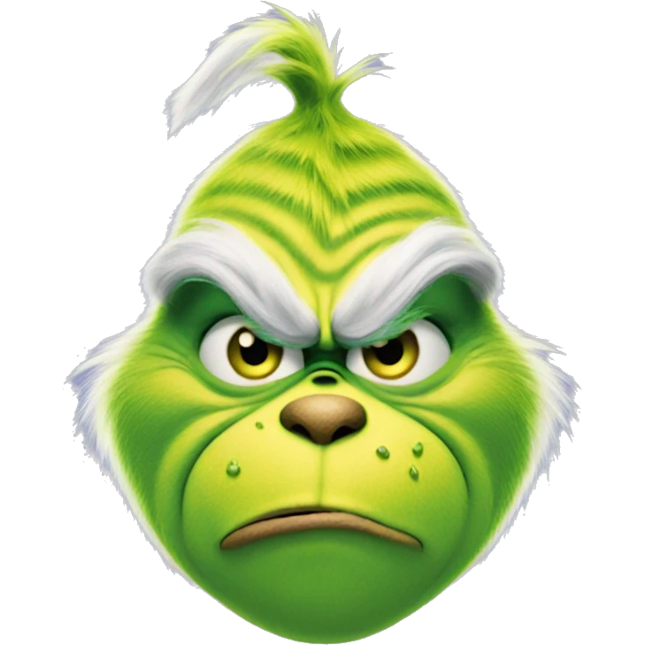The Grinch making an annoyed Face emoji