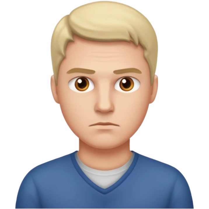 Close up guy face serious  emoji