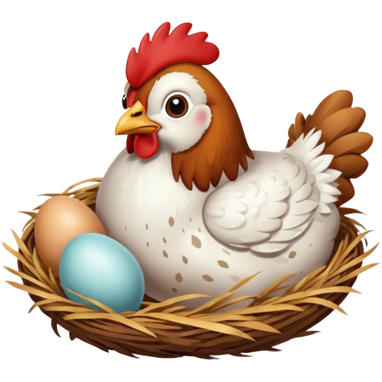 Chicken laying egg emoji