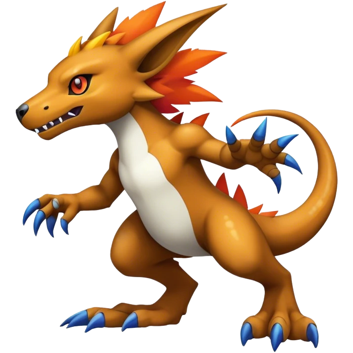 cool edgy badass colorful fantasy animal-Digimon-Fakemon full body emoji