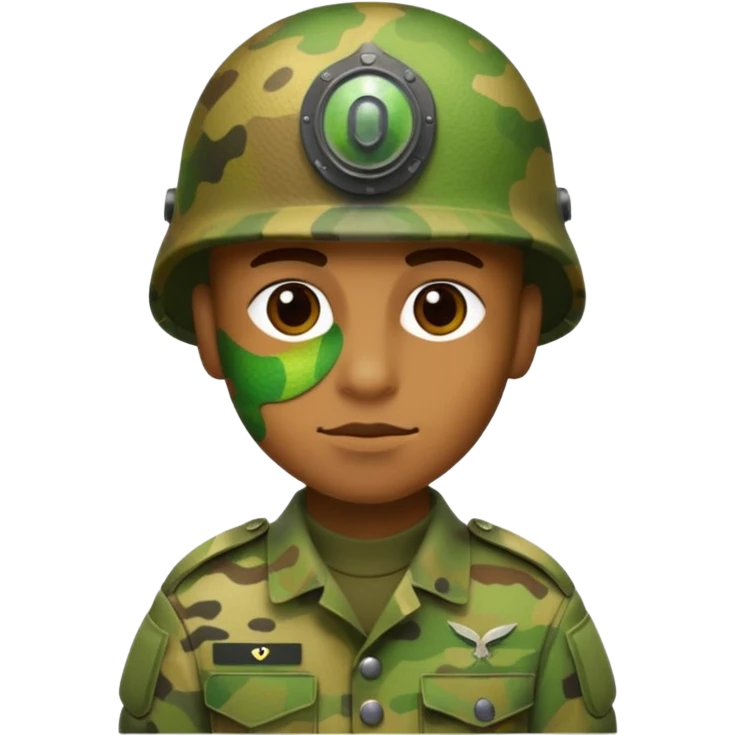 Quiero un soldado con el camuflado camaleón emoji