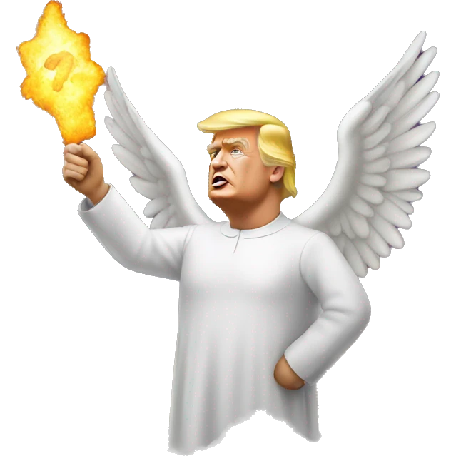 Trump goes in to the heaven emoji