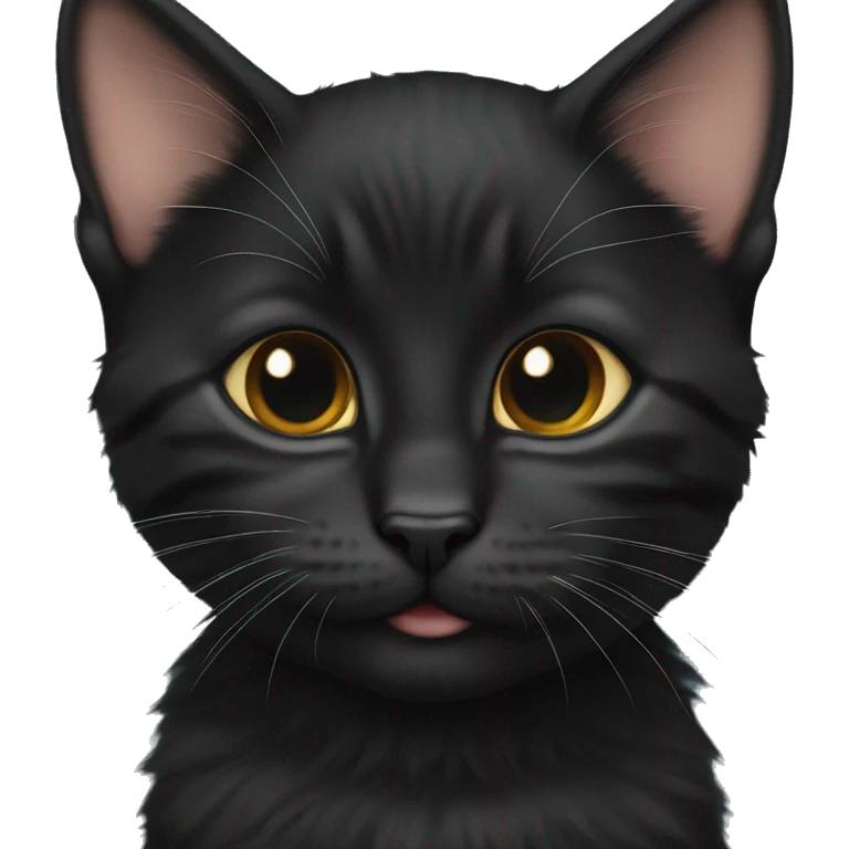 A black 7 months old kitten emoji