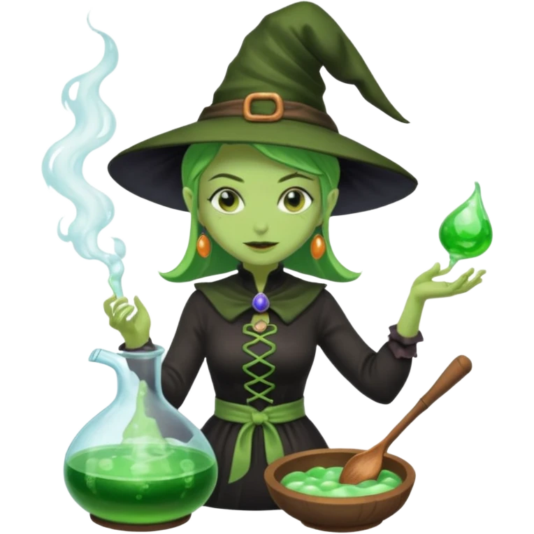 green witch cooking potion emoji