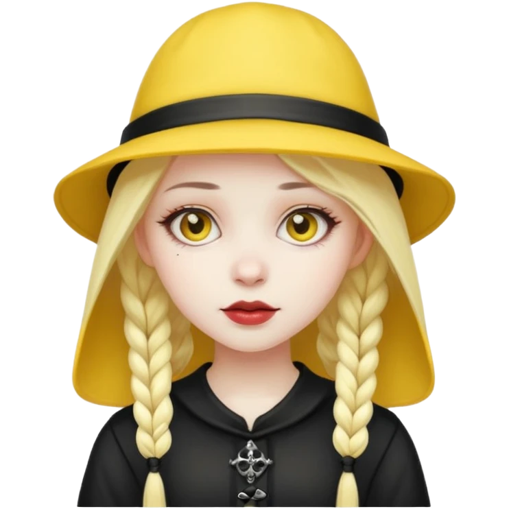 gothic girl with yellow hat emoji