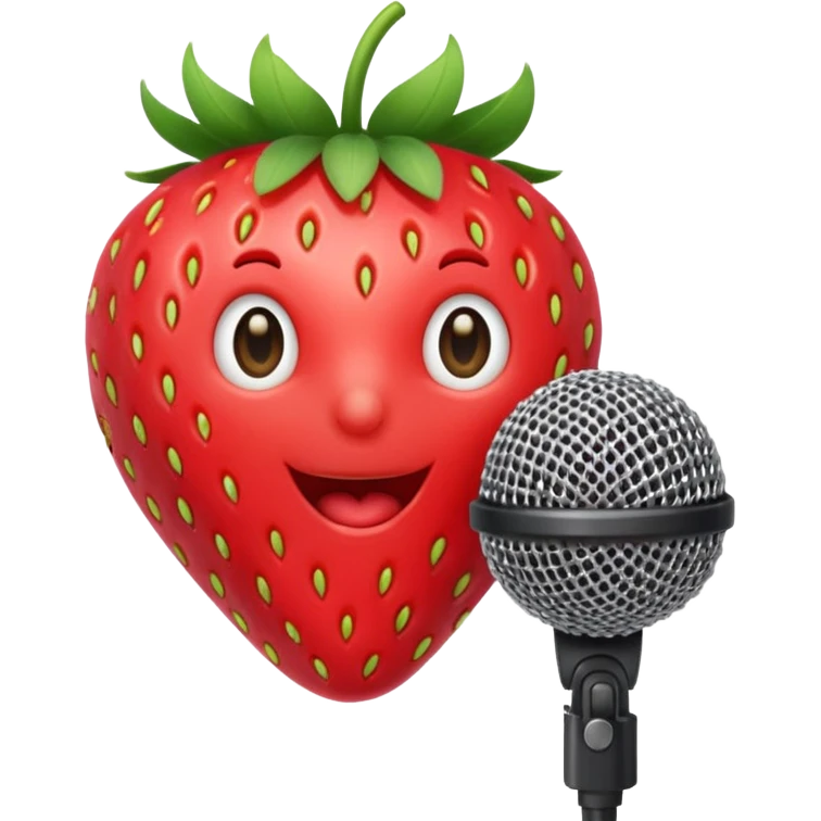 strawberry front the mic emoji