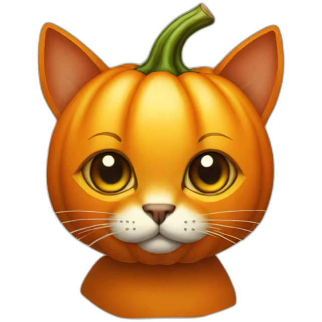Pumpkin head cat emoji