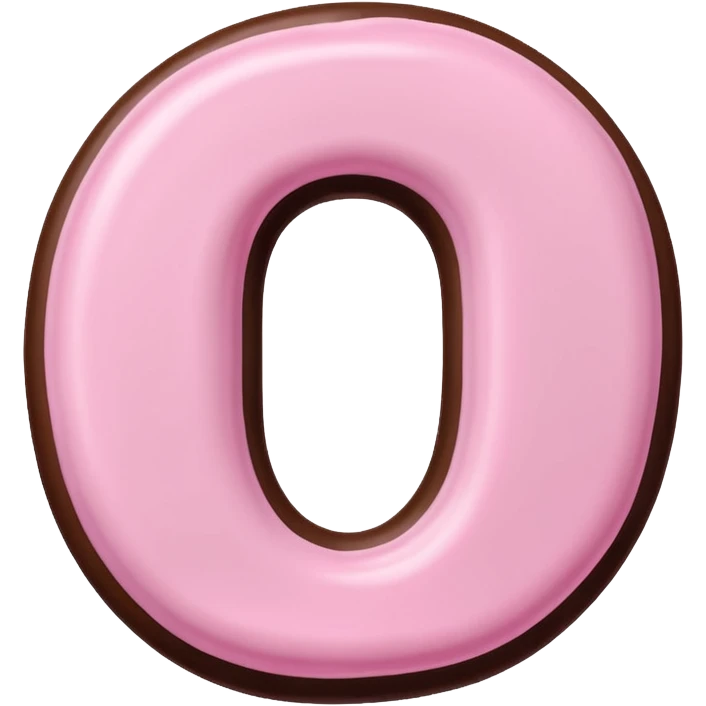 “Single pink bubble letter c, white outline, bottom dipped in chocolate with pink frosting drizzle, kawaii style, glossy, soft shading, clean outline, transparent background, Discord emoji size” emoji