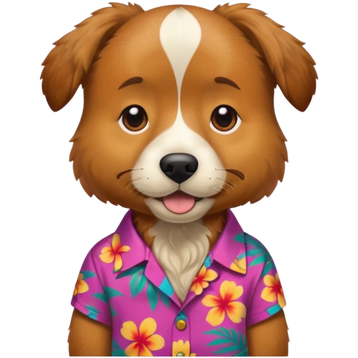 Dog – wearing colorful aloha shirt emoji