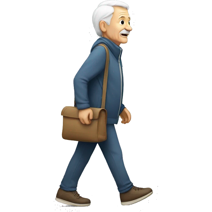 73 year old white man walking emoji