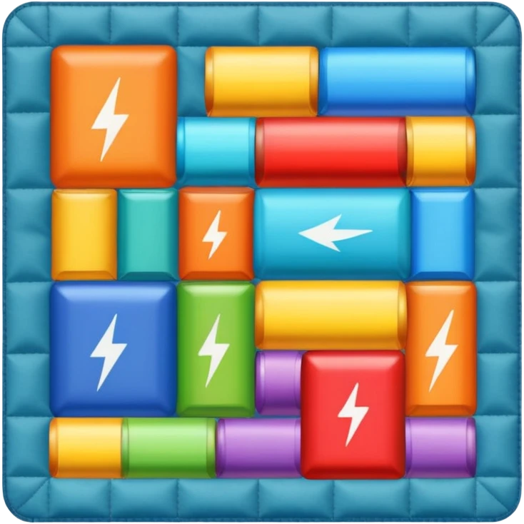 quilt in the shape of a battery icon emoji