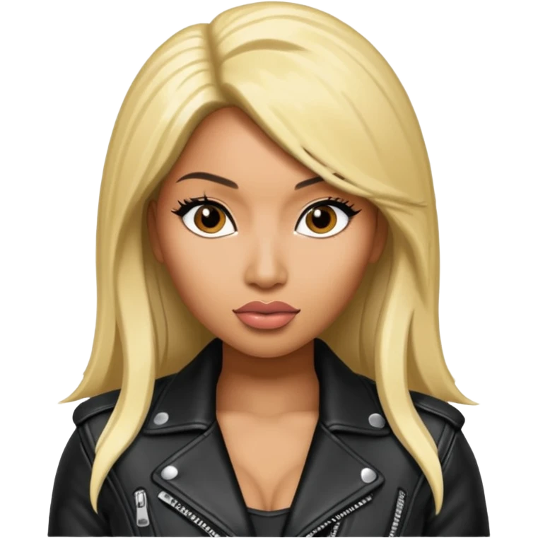 Nicki Minaj wear leather jacket emoji