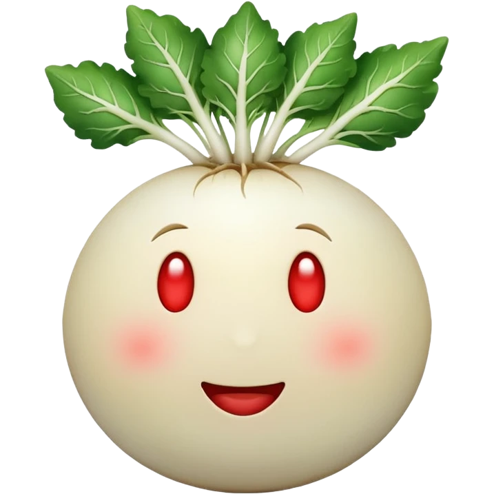 Make white radish apple emoji style emoji