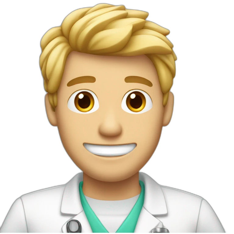 dentista hombre cabello rubio y piel blanca emoji