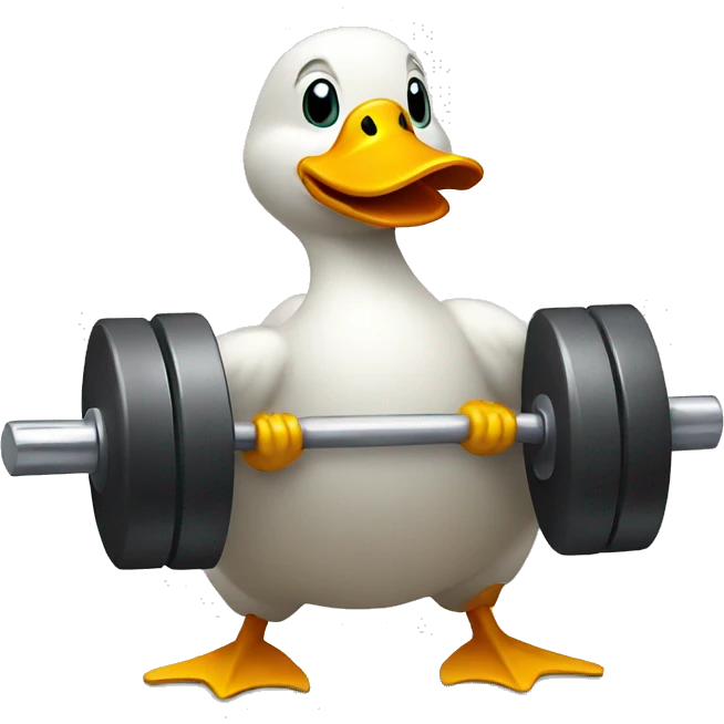duck lifting weights emoji
