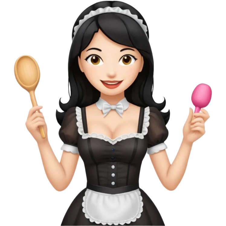 Sexy Latina maid showing off her fat ass and body in some sexy maid lingerie give her black hair and a sex toy in her hand  emoji