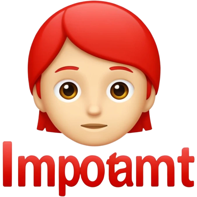 The Word "important" written in a red font emoji