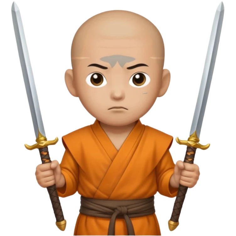 Monk with two swords in two hands emoji