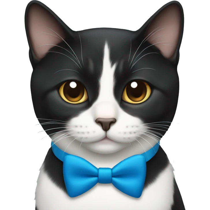 tuxedo cat with blue bowtie emoji