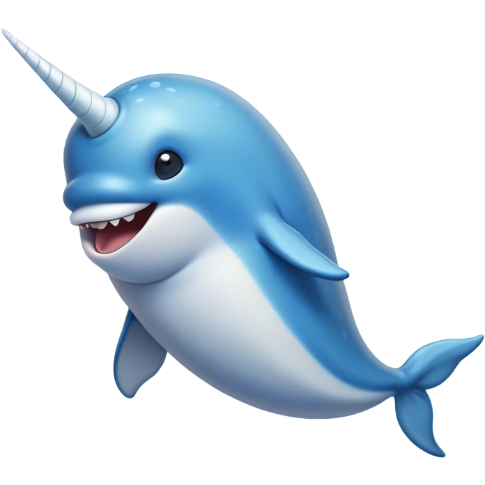 Cinematic Comical Narwhal Portrait Emoji, Head tilted dramatically with an exaggeratedly shocked expression, featuring a streamlined body with a prominently spiraled tusk and wide, comically expressive eyes brimming with disbelief, Simplified yet hilariously expressive features, highly detailed, glowing with a slightly sassy glow, high shine, dramatic yet playful, stylized with an air of quirky oceanic attitude, bright and endearing, soft glowing outline, capturing the essence of a meme-worthy narwhal that appears ready to side-eye its way into internet fame instantly! emoji