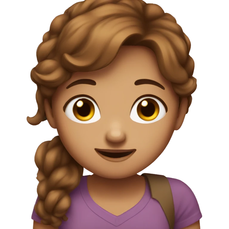 Brown haired girl blushing  emoji