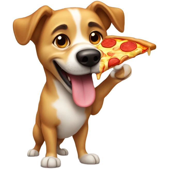 Dog eating pizza emoji