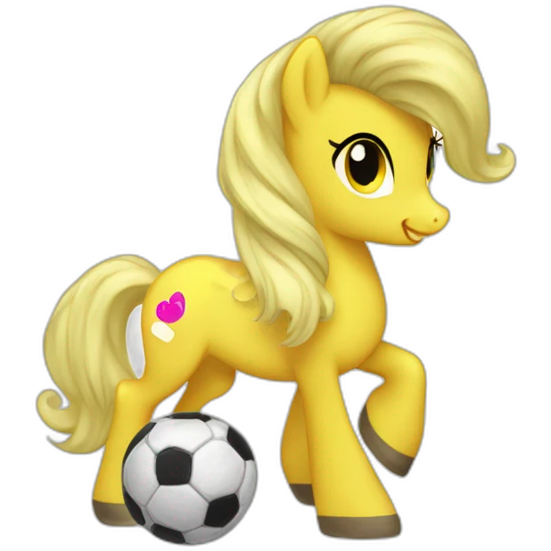 Yellow my little pony with soccer ball emoji