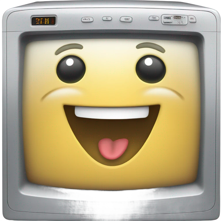 Smiling microwave emoji