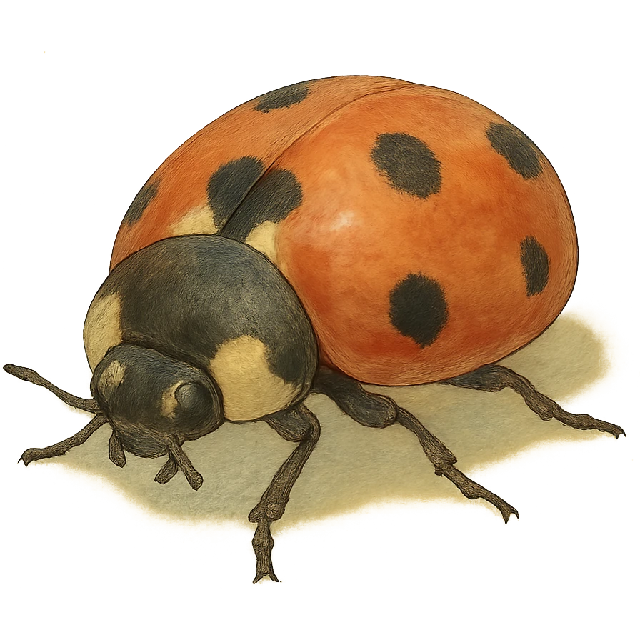 a realistic ladybug, natural colors, soft, fairy-like atmosphere, no background emoji