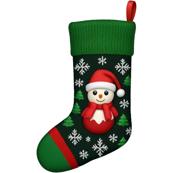 christmas sweater black green stocking emoji