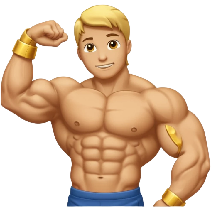 A bent arm showing a big biceps in a gold coin emoji