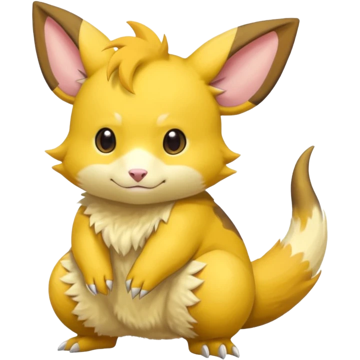 Cute Dull Exotic Raichu-Sergal-hybrid emoji