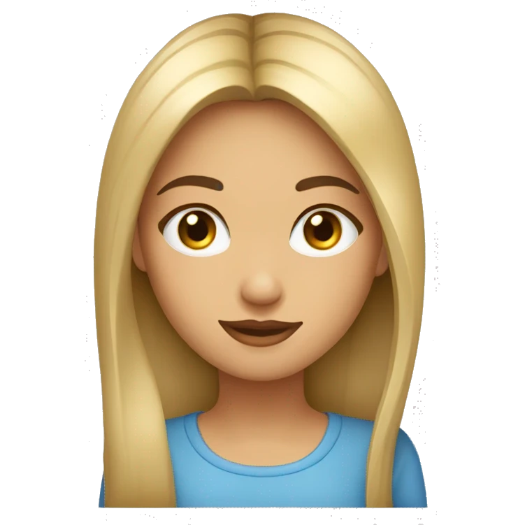 una chica pelo largo noreno ojos azules anteojos emoji