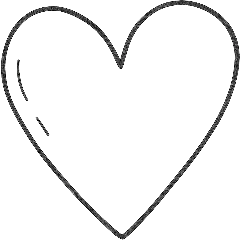 hand drawn outlined heart icon emoji