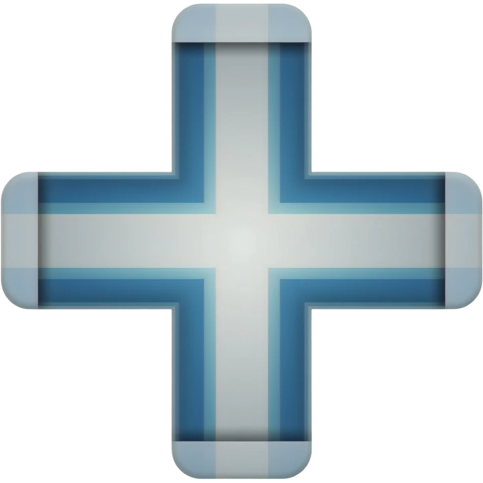 Dark blue and white horizontal striped cross emoji