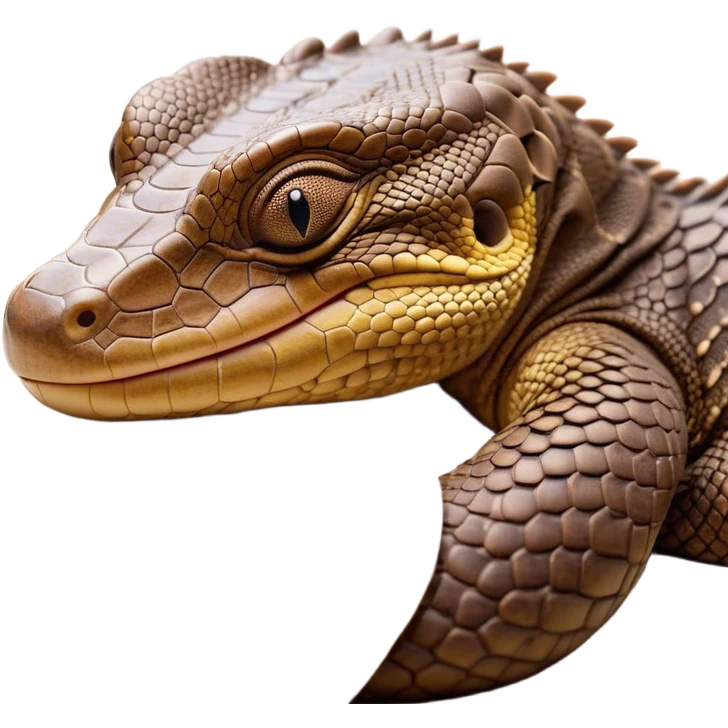 Meme-Worthy cute Sleeping Monitor Lizard Portrait Emoji, Head resting peacefully with a contented smile, showcasing intricately patterned scales and eyes gently closed in serene slumber, Simplified yet comically adorable features, highly detailed, glowing with a soft, drowsy earthy light, high shine, relaxed and utterly lovable, stylized with an air of playful laziness, bright and heartwarming, soft glowing outline, capturing the essence of a sleeping reptilian guardian that feels destined to become the next viral icon of adorable rest! emoji