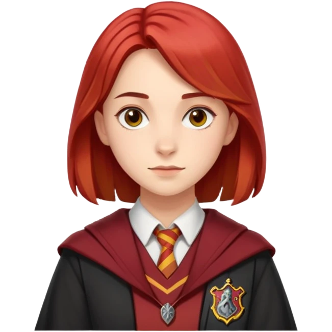 Alicia Spinnet in harry potter, wear hogwarts gryfindor uniform emoji