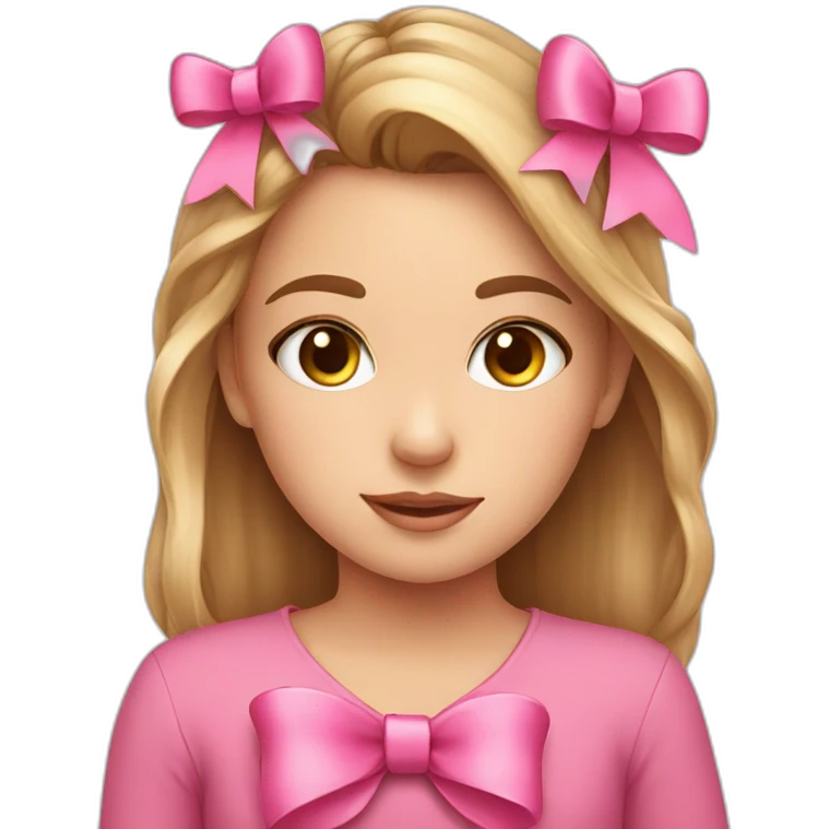 pink bow on a cute girl emoji