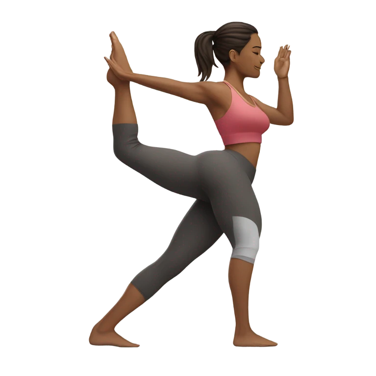 fitness model holding yoga pose side view emoji