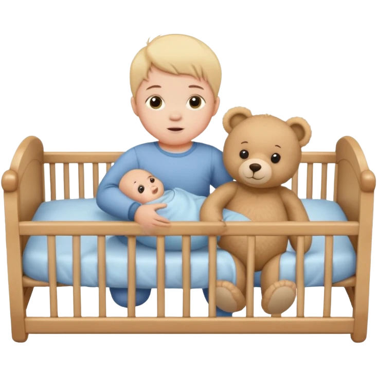 baby in bid with teddy bear







 emoji