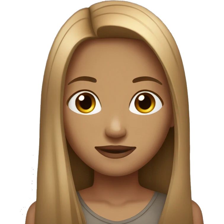 girl long straight hair light brown emoji