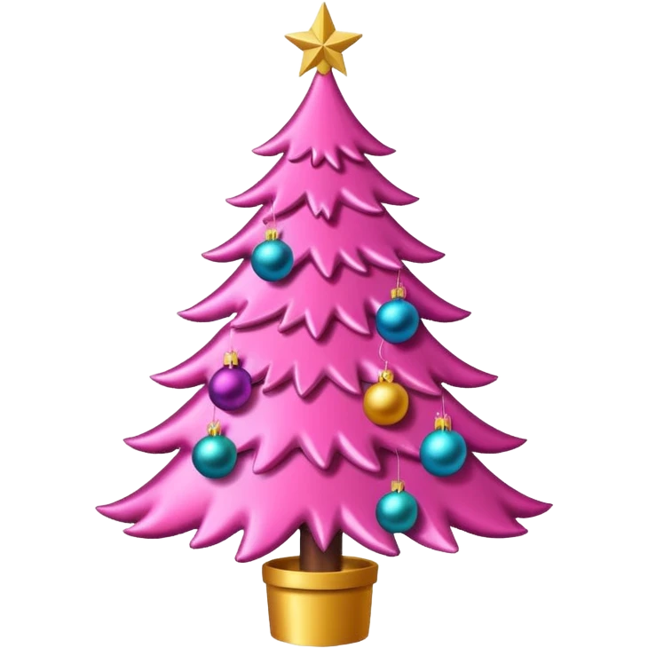 Pink Christmas tree emoji