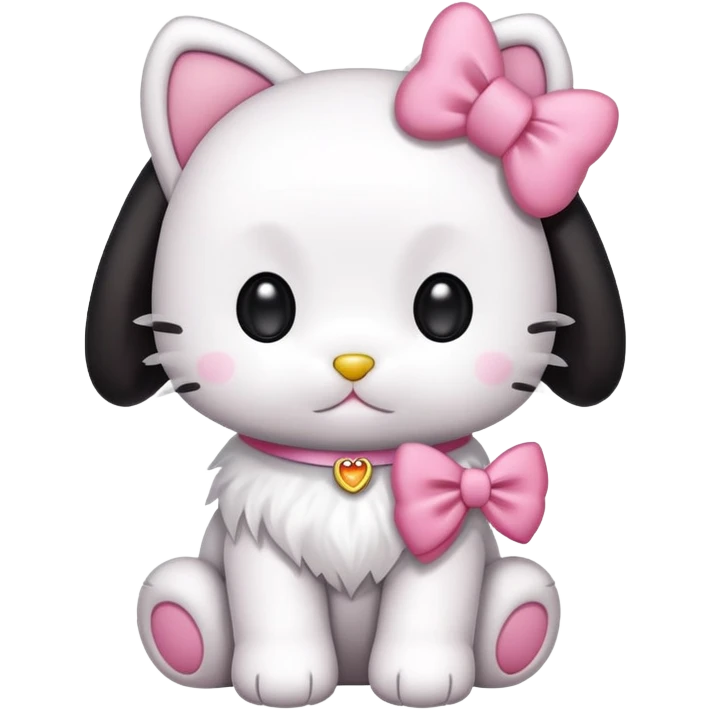 hello kitty as a puppy dog with long black floppy ears emoji