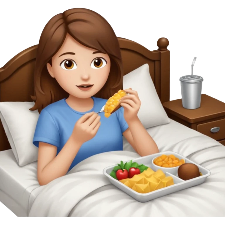 everyday life, food, sleep, work, girl, brown hair emoji