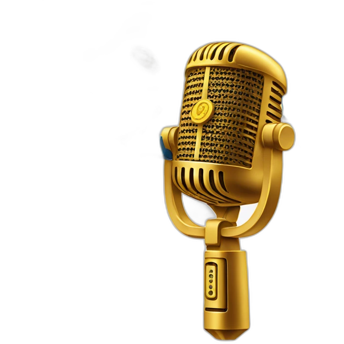 Microphone with ascending arrows and currency symbols: illustrating reach amplification and financial impact. emoji