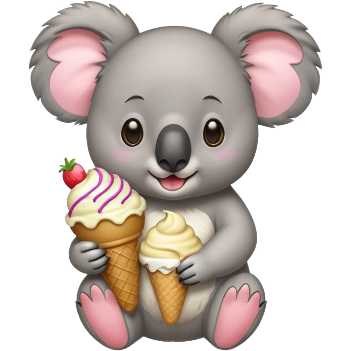 Koala with ice cream emoji