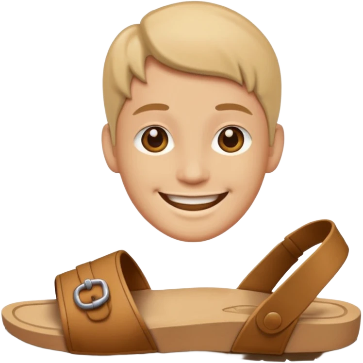 Create a emoji with sandle on hand, a smiley face  emoji