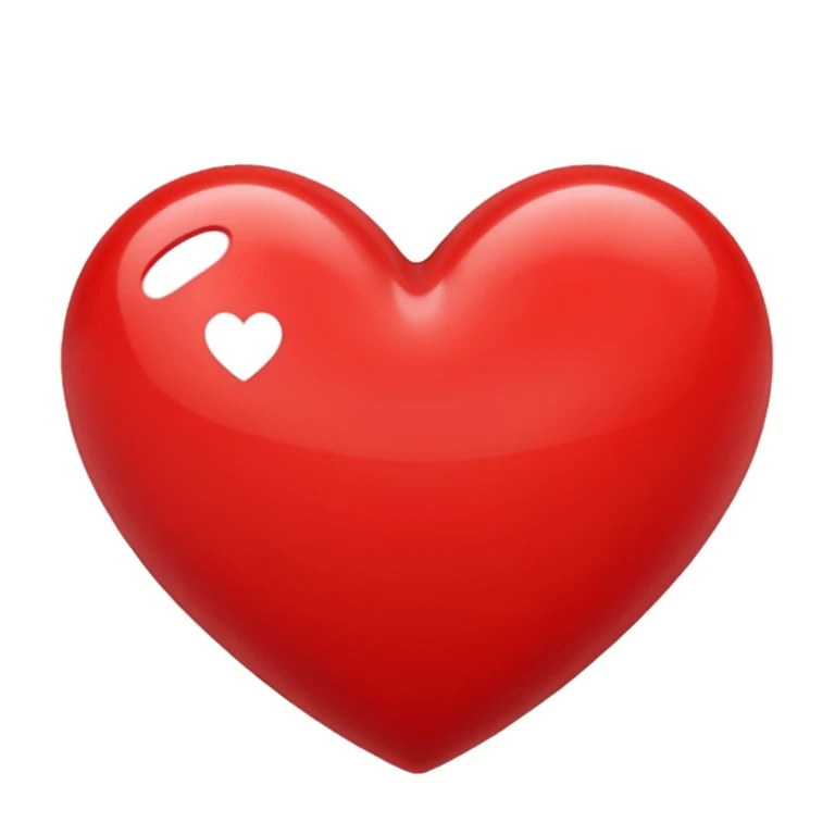 red heart, glossy and bold emoji