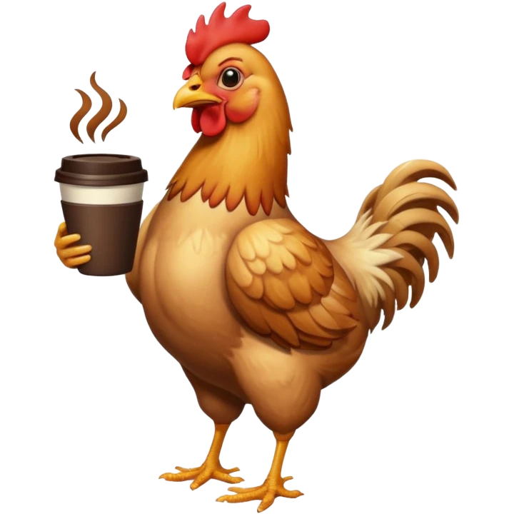 chicken full body and with coffe emoji